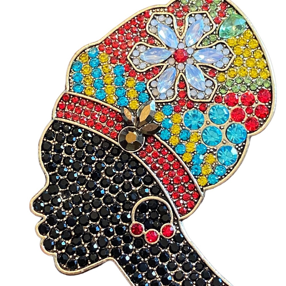 Colorful Rhinestone Woman Pin - Picture 2 of 5